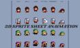 do pixel art animation 2d top down tilestets character sprite sheet game assets