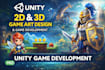 unity 2d,unity 3d game art design, unity game development
