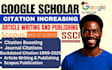 increase google scholar citations, write and publish articles in top journals