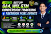 setup ga4 wix gtm conversion tracking facebook pixel events