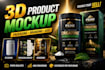 create 3d product design, rendering, packaging mockup for branding ads