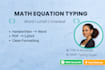 type math equations in word or latex