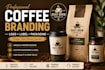design coffee logo, label and packaging