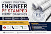 licensed structural engineer permit drawings texas california florida pe stamp