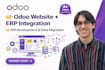 design odoo website, erp integration, API development and odoo data migration