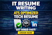 write ats IT tech resume, software engineer resume, developer CV, cybersecurity