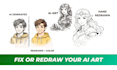 fix or redraw your ai generated artwork