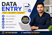 be your professional virtual assistant for data entry
