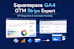 build and fix squarespace website with API integration, ga4 GTM and stripe setup