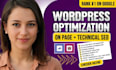 do wordpress on page SEO, website optimization, improve ranking and backlinking