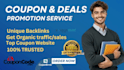submit coupon code submission, promo code,voucher, deal promotion discount code