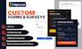 build a gohighlevel custom form or survey