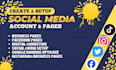 create social media profile setup for facebook instagram tiktok business account