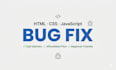 fix HTML CSS and javascript bugs on your website