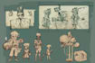 draw a concept sketch of characters, objects, background