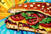 make a food pop art illustration