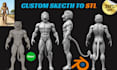 convert 2d to 3d stl model, image to 3d model, 2d to 3d printable model
