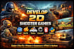 develop 2d shooter game using godot, renpy, phaser, construct, unity, python