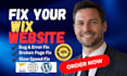 fix wix website bug error, wix studio fix, speed optimization and booking setup