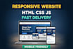 build responsive frontend website using HTML CSS js