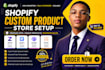 setup shopify custom product zepto easify globo product optis product website
