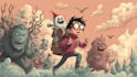 draw a full cartoon illustration
