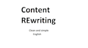 rewrite your content in clear and simple english