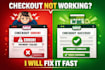 fix woocommerce checkout, cart and payment issues fast
