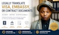 legally translate visa embassy or contract documents