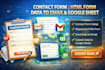 create contact HTML form data to email lead capture google sheets integration