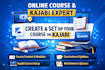 create online course content, kajabi course setup and elearning modules