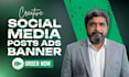 design creative social media posts, ads, banners