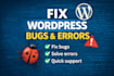 fix html css javascript bugs and website issues