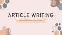 write simple articles and blog posts