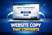 curate website content website copywriting that converts