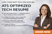 write professional ats resume for IT cybersecurity tech sale data analyst resume