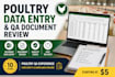 do poultry data entry and QA document review