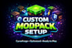 create custom curseforge modpacks with full setup and export