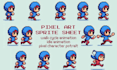 create 2d game assets and pixel character sprite sheets for your indie game