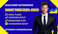 setup mailchimp automation, email flow and campaign that convert