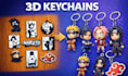 convert 2d logo to 3d keychain model, 3d light box for 3d printing stl file