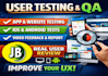 do user testing website testing app testing QA with video feedback details