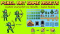 do pixel art sprite sheet tileset 8 bits 16 bits character asset pixel animation