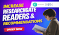 increase your readers and recommendations in researchgate