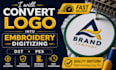 convert logo into embroidery digitizing for patches t shirts and hoodies
