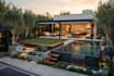 design 3d modern garden, frontyard, backyard, landscape rendering, patio layout