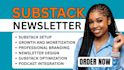 fully setup substack account design substack newsletter manage substack post
