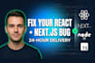 fix react nextjs and nodejs bugs in your web app fast