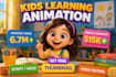create 2d, 3d kids abc learning video, kids learning animation video