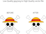 low res to high quality vector tracing